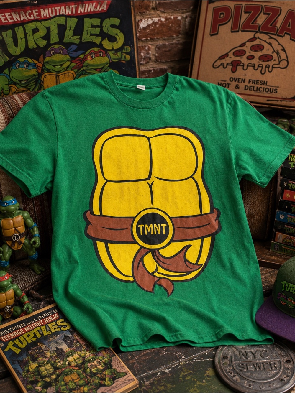 Teenage Mutant Ninja Turtles TMNT Turtle Shell Graphic Tee Green Men’s XL